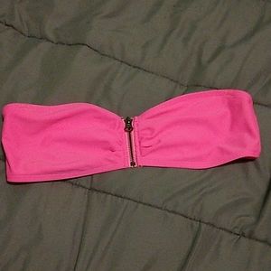 Zip up bathing suit top